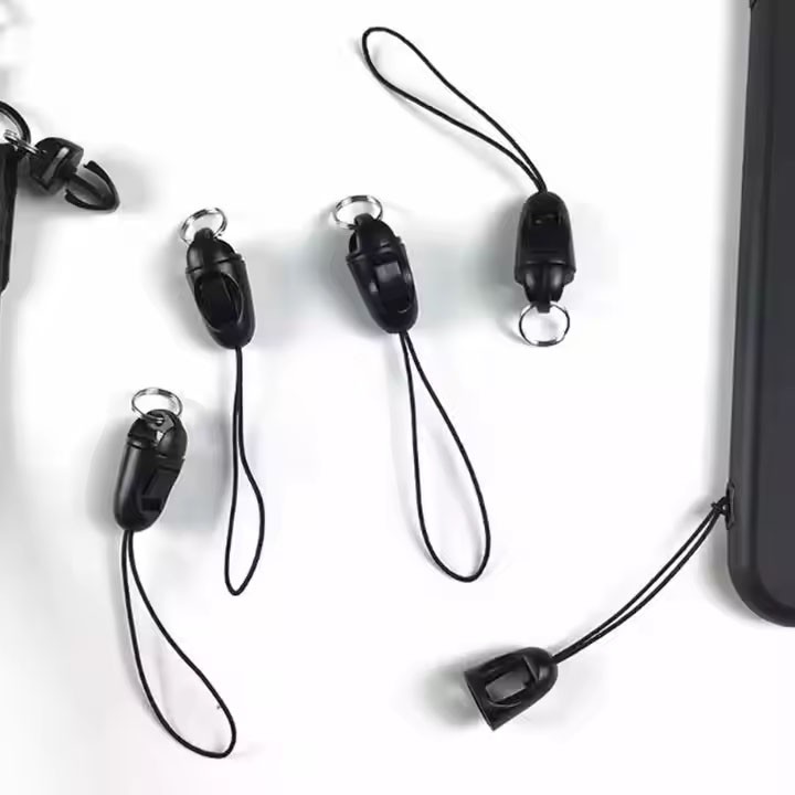 Black Detachable Mobile Phone Accessories Keychains Pendant Small Sling Anti-Lost Lanyard Cords Hanging Head hook buckle